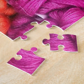 明るいカラフル糸の写真 ジグソーパズル (側面)