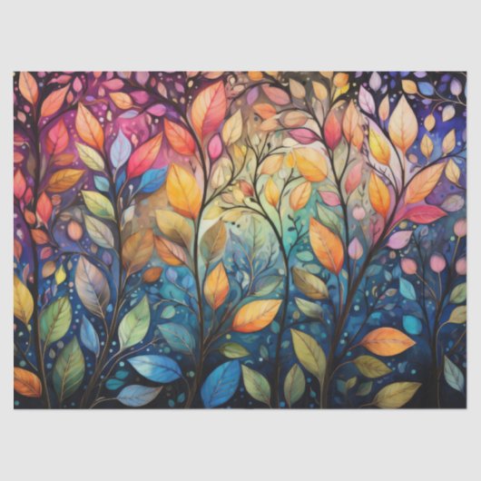 明るいカラフル紅葉 薄葉紙 (正面)