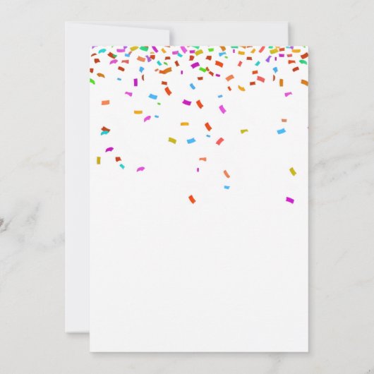 明るいカラフル紙吹雪バルーン2回目の誕生日 招待状 (裏面)