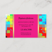 明るいカラフル紙吹雪抽象芸術 名刺 (裏面)