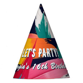 明るいカラフル絵を描抽象芸術効果パーソナライズされた パーティーハット