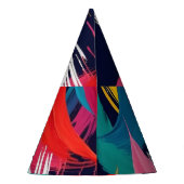 明るいカラフル絵を描抽象芸術効果パーソナライズされた パーティーハット (裏面)