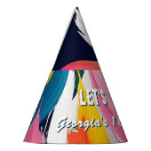 明るいカラフル絵を描抽象芸術効果パーソナライズされた パーティーハット (左)