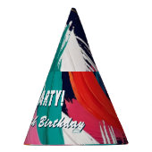 明るいカラフル絵を描抽象芸術効果パーソナライズされた パーティーハット (右)