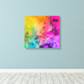 明るいカラフル絵を描抽象芸術 キャンバスプリント (インサイチュ (ウッドフロア))