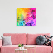 明るいカラフル絵を描抽象芸術 キャンバスプリント (インサイチュ (リビング))