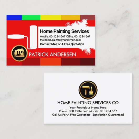 明るいカラフル絵を描色の画家 名刺 (正面/裏面)