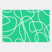 明るいカラフル緑の抽象芸術ラモダンインデザイン ラッピングペーパーシート (正面3)