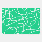 明るいカラフル緑の抽象芸術ラモダンインデザイン ラッピングペーパーシート (正面2)