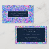 明るいカラフル色のグリッターパターン 名刺 (正面/裏面)