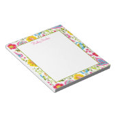 明るいカラフル花柄 ノートパッド (アングル)