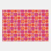 明るいカラフル花柄 ラッピングペーパーシート (正面)