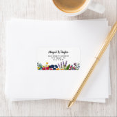 明るいカラフル花結婚の住所 シール (インサイチュ)