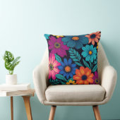 明るいカラフル花 クッション (椅子)