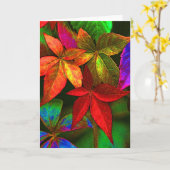 明るいカラフル葉カード カード (黄色い花)