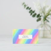 明るいカラフル虹のグラデーションカラー 名刺 (スタンド正面)