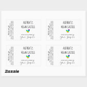 明るいカラフル虹のハート石鹸ラベル 長方形シール (シート)