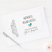 明るいカラフル虹のハート石鹸ラベル 長方形シール (封筒)