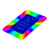 明るいカラフル虹の結婚式の日付を保存 マグネット (左側)