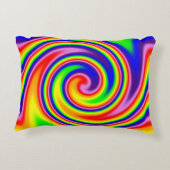 明るいカラフル虹スパイラル旋回 アクセントクッション (裏面)