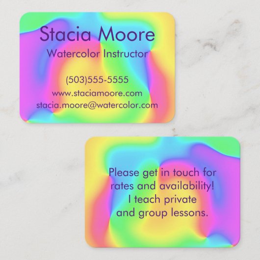 明るいカラフル虹 名刺 (正面/裏面)