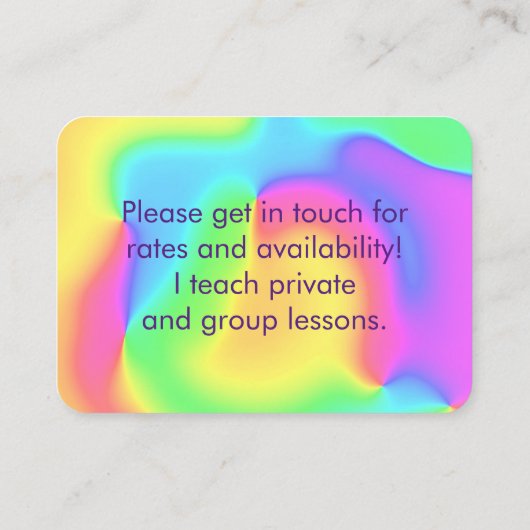 明るいカラフル虹 名刺 (裏面)