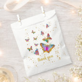 明るいカラフル蝶の誕生日パーティー フェイバーバッグ (クリップ留めされた状態)