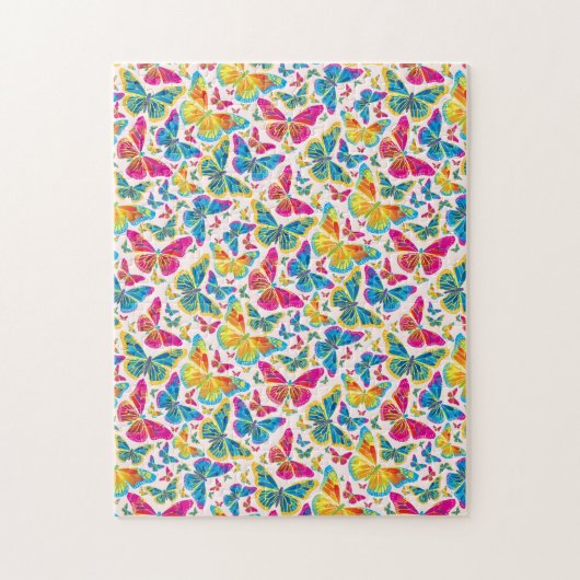 明るいカラフル蝶チャレンジパズル ジグソーパズル (縦)