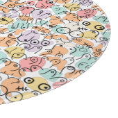 明るいカラフル誕生日パターン カッティングボード (角)