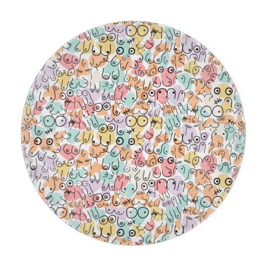 明るいカラフル誕生日パターン カッティングボード (正面)