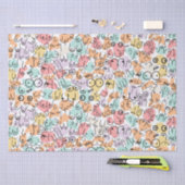 明るいカラフル誕生日パターン 薄葉紙 (クラフト)