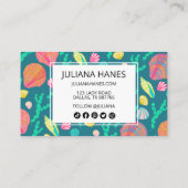 明るいカラフル貝殻と海苔が可愛い 割引カード (裏面)