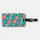 明るいカラフル貝類と海藻の模様 ラゲッジタグ (裏面横)