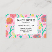 明るいカラフル貝類と海藻の模様 名刺 (裏面)