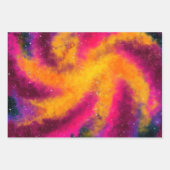 明るいカラフル銀河系ラッピング紙シート ラッピングペーパーシート (正面)