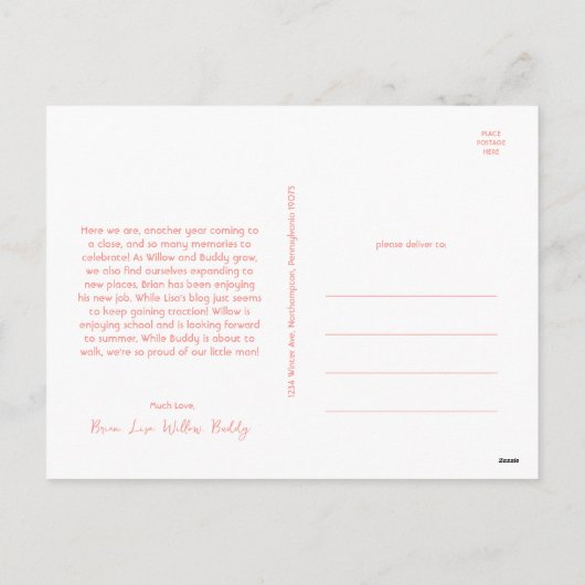 明るいカラフル陽気なクリスマスの垂直方向の写真 シーズンポストカード (裏面)