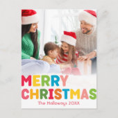 明るいカラフル陽気なクリスマスの垂直方向の写真 シーズンポストカード (正面)