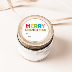 明るいカラフル陽気なクリスマスを訪ねて ラウンドシール