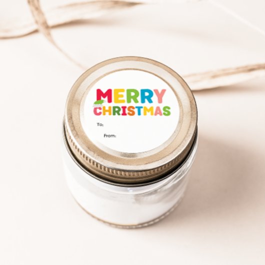 明るいカラフル陽気なクリスマスを訪ねて ラウンドシール