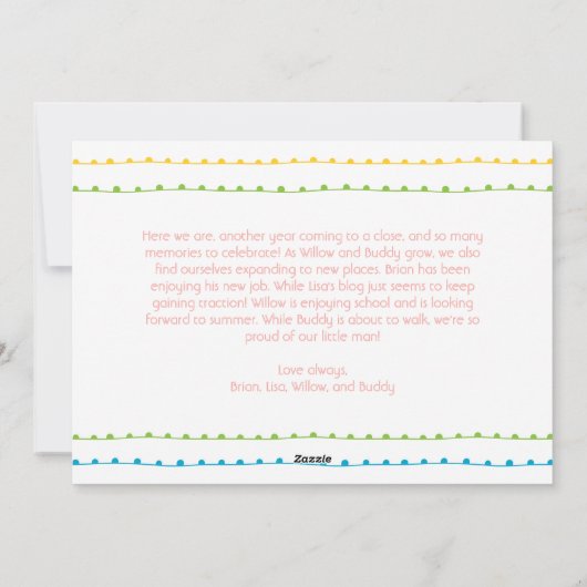 明るいカラフル陽気なクリスマス一枚写真 シーズンカード (裏面)