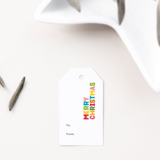 明るいカラフル陽気な聖降誕祭の行き来の ギフトタグ