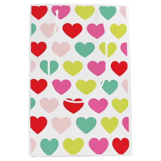 明るいカラフル願い |クリスマス休暇 ミディアムペーパーバッグ (正面)