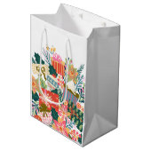 明るいカラフル願い |クリスマス休暇 ミディアムペーパーバッグ (正面アングル)