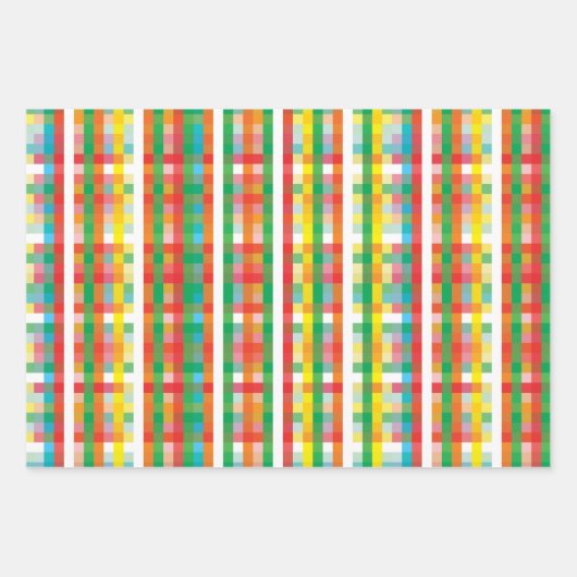 明るいカラフル願い |クリスマス休暇 ラッピングペーパーシート (正面3)