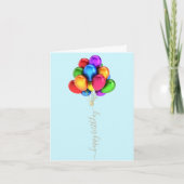 明るいカラフル風船 |ハッピーバースデースクリプト カード (正面)