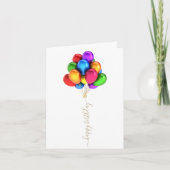 明るいカラフル風船 |ハッピーバースデースクリプト カード (正面)