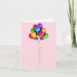 明るいカラフル風船 |ハッピーバースデースクリプト カード