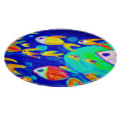 明るいカラフル魚のパタ絵画ーン。買今 カッティングボード (角)