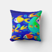 明るいカラフル魚のパタ絵画ーン。買今 クッション (正面)