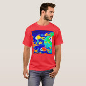 明るいカラフル魚のパタ絵画ーン。買今 Tシャツ (正面フル)